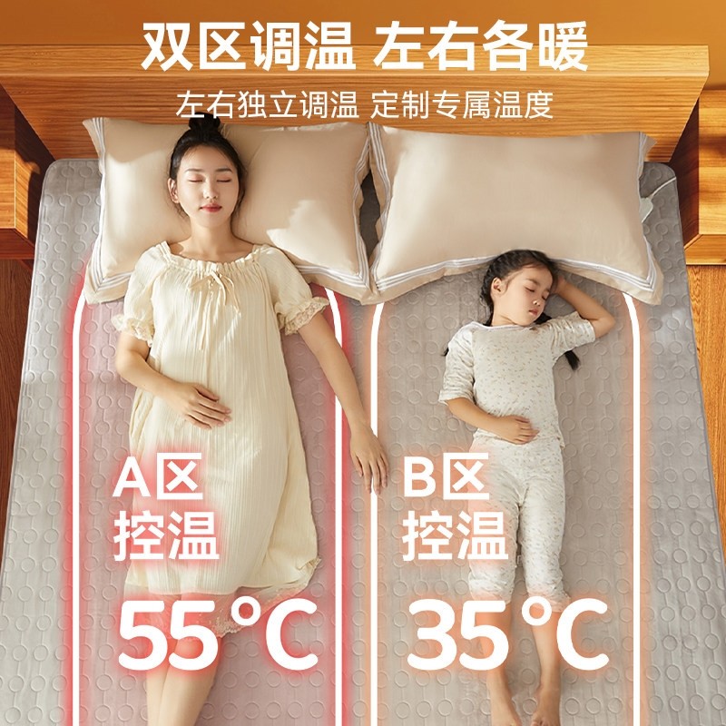TOMONI电热毯2025新款电褥子双人可水洗双控调温垫家用单人双绒面,淘宝优惠券,粉丝福利购,淘宝优惠卷