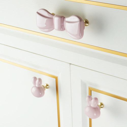 黄铜轻奢儿童房卡通可爱云朵月亮星星陶瓷橱柜门衣柜抽屉拉手把手 - 图0