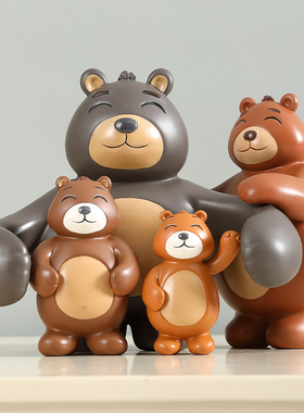 情绪治愈摆设品一家小熊