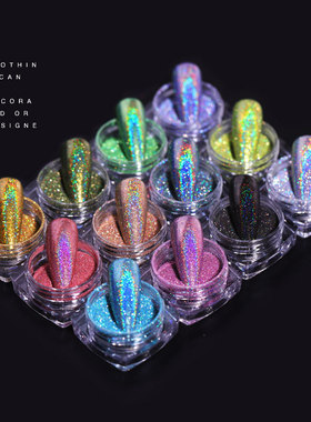 Nail Glitter Rainbow Neon Nail Powder Effect Nail Art Flakes