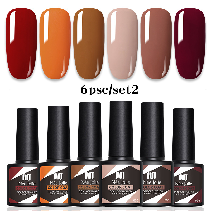 Gel Nail Polish 6 Color Gel Polish Set美甲胶套装指甲油胶套装 - 图0