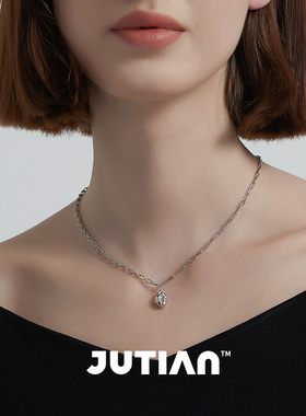 JUTIAN925银O字链女项链