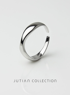 JUTIAN波浪简约冷淡风纯银戒指