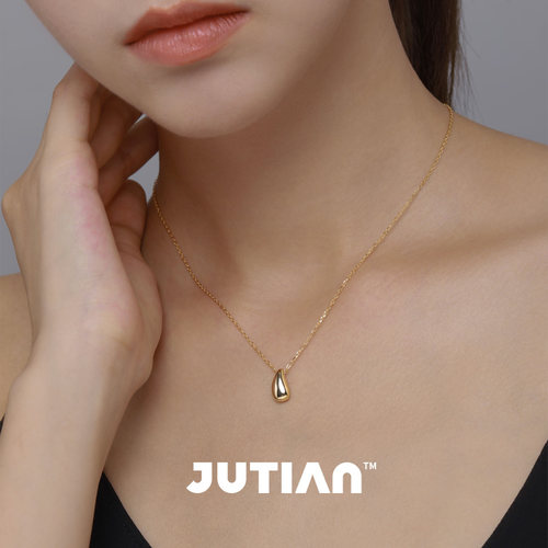 JUTIAN 冷淡风纯银镀18K金锁骨链韩国女ins简约项链小众质感礼物 - 图0