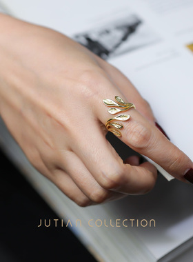 jutian婉约时尚纯银女高级感戒指