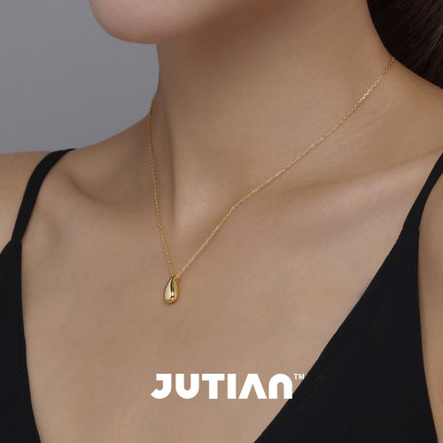 JUTIAN 冷淡风纯银镀18K金锁骨链韩国女ins简约项链小众质感礼物 - 图1