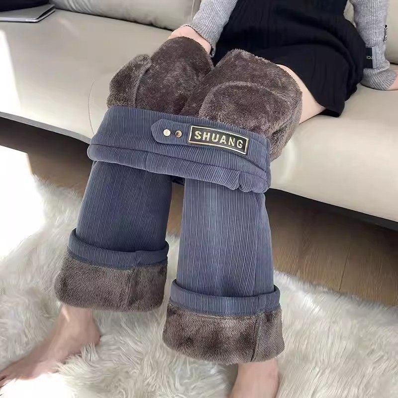 清仓捡漏雪尼尔加绒加厚微喇叭裤子女秋冬羊羔绒休闲裤直筒阔腿裤,淘宝优惠券,粉丝福利购,淘宝优惠卷