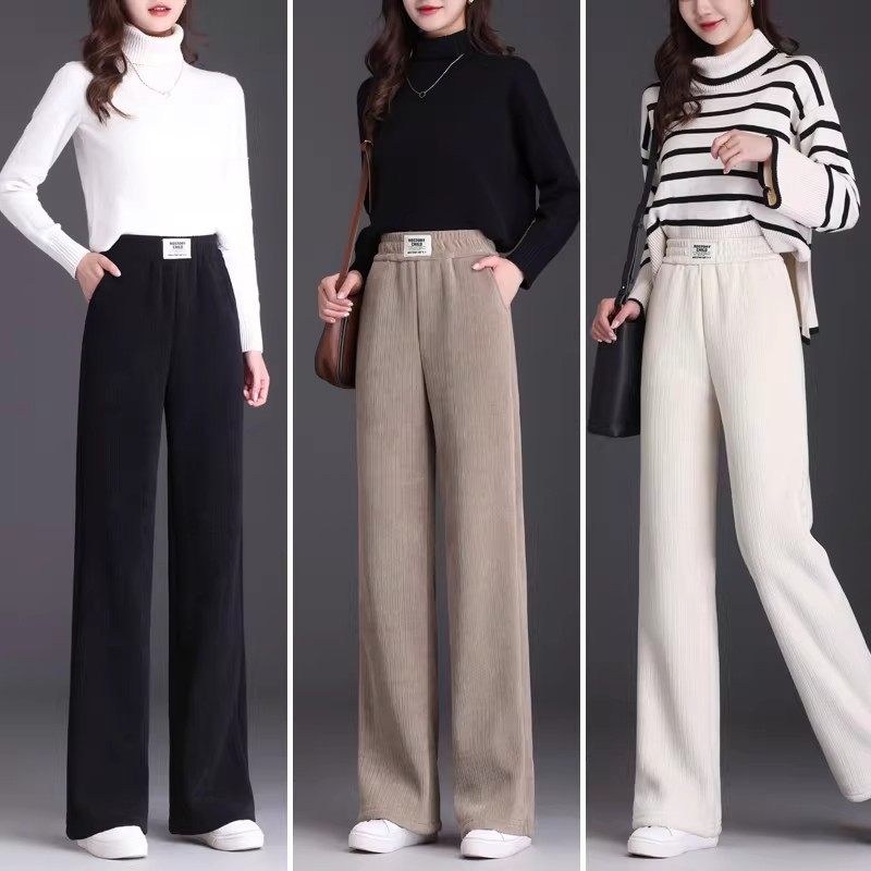 清仓捡漏雪尼尔阔腿裤女冬季加绒裤子女士直筒休闲羊羔绒女裤子秋,淘宝优惠券,粉丝福利购,淘宝优惠卷