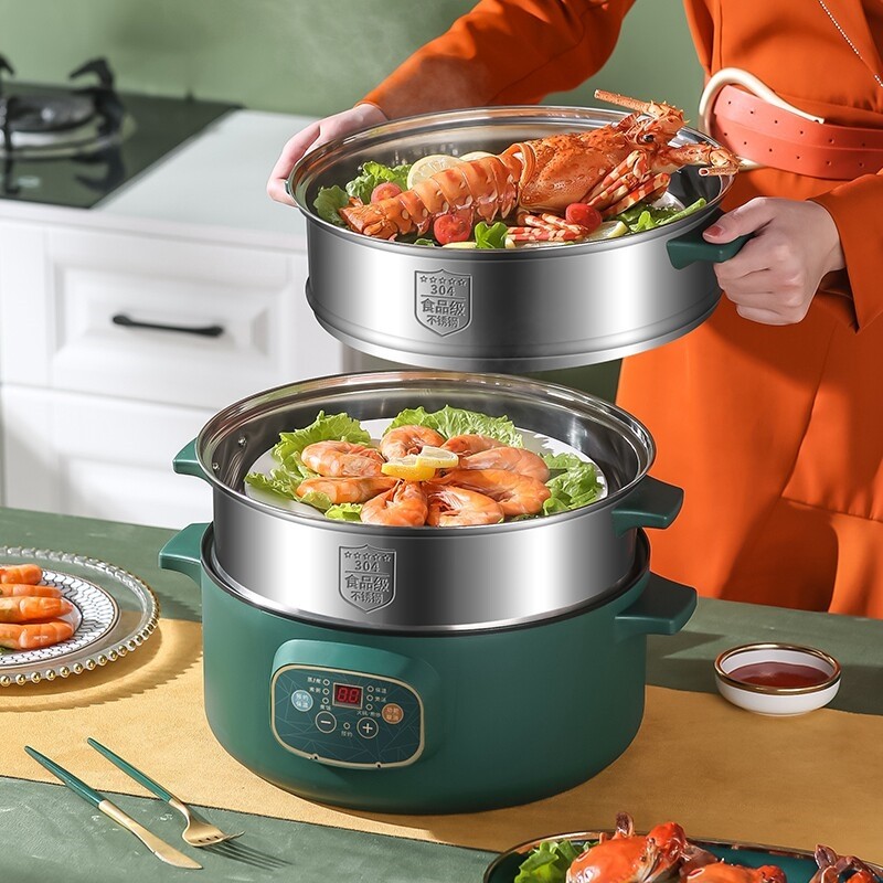 家用电蒸锅多功能大容量智能定时锅预约三层电蒸笼多层蒸馒头蒸煮,淘宝优惠券,粉丝福利购,淘宝优惠卷