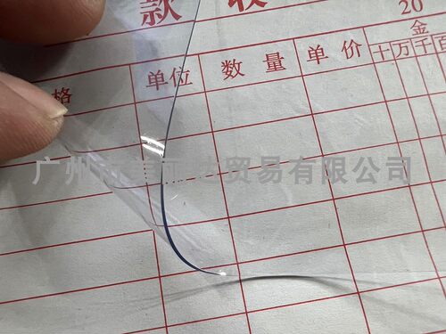 用于手袋背包箱包等结实软中偏硬防水0.4mm厚无色超透明PVC薄膜 - 图3
