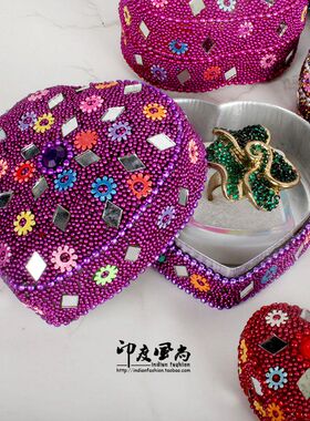 印度风尚进口心形首饰盒收纳盒