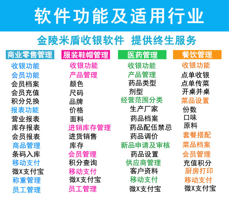 金陵米盾电子收款机一体机母婴服装 金陵米盾收款机