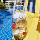 Высококачественная летняя портативная вместительная и большая милая пластиковая трубочка со стаканом, коллекция 2021