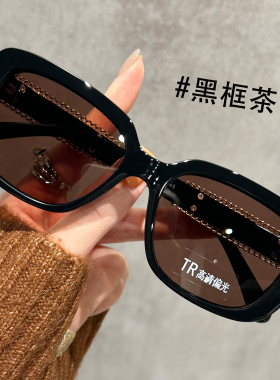茶色方框偏光墨镜女款2025新款