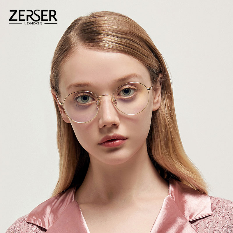 纯钛平光眼镜防蓝光记忆钛眼镜框男超轻近视眼镜女可配度数 ZERSER 纯钛平光眼镜防蓝光记忆钛眼镜框男超轻近视眼镜女可配度数 ZERSER