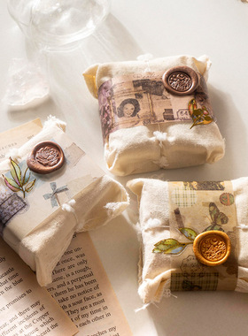 花子 美好的一天素材本纸上斑驳系列复古文艺DIY手帐装饰素材贴画