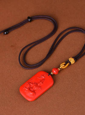 原矿朱砂莲花自在坐观音吊坠高含量紫金红砂本命年护身符吊坠项链