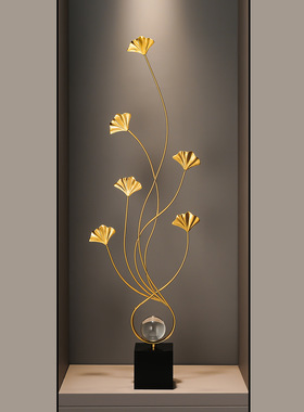 银杏叶创意摆件现代轻奢客厅电视柜茶几玄关酒柜壁龛新家品味装饰