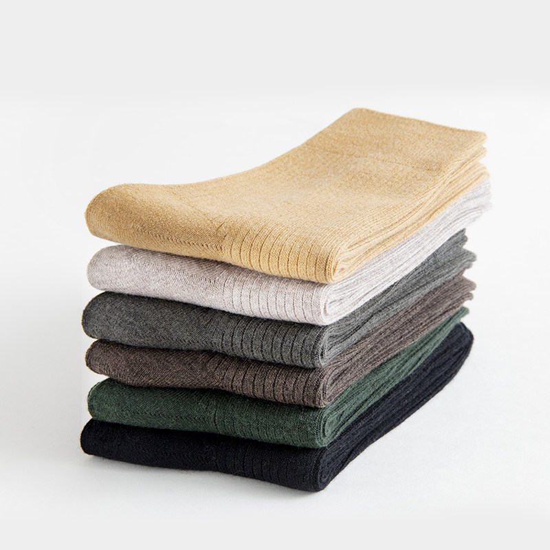 秋季男士中筒纯棉吸汗防臭羊毛袜 趣臣短袜/打底袜/丝袜/美腿袜