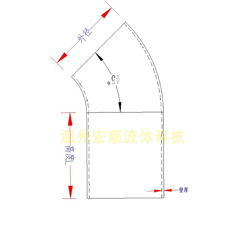 304不锈钢45度弯头加长单边直边排气管精抛来图非标件加工定制-图2