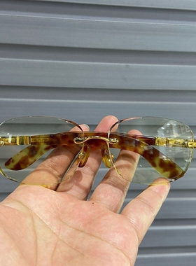 天然竹叶青老石头镜东海整块原石养目水晶眼镜上网中老年男