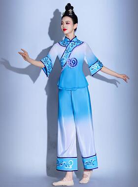 送扇子胶州秧歌服演出服女2025风新款茶趣采茶舞民族扇子舞古典舞