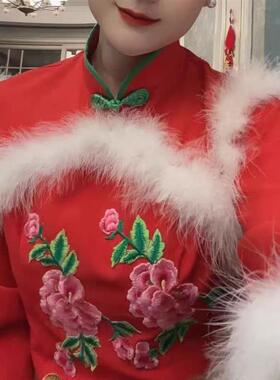 送扇子新款女扇子舞服舞蹈服打鼓2025秧歌迎亲队喜庆演出服曲沟辣