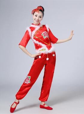 送扇子新款大秧歌演出服女成人2017服秋冬季加厚广场舞套装扇子舞