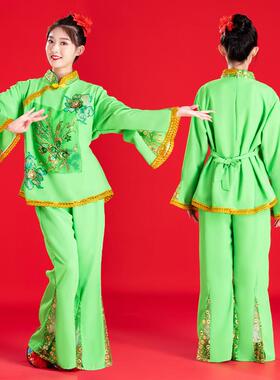 送扇子2025新款古典舞套装服装秧歌演出服女飘逸中老年腰鼓扇子舞
