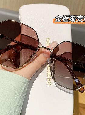2025新款级感女士墨镜圆脸显瘦偏光太阳眼镜防紫外线近视带度数