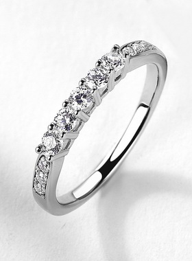 奢华女士莫桑钻结婚戒指S925银渡18K金PT950铂金高级感对戒套戒