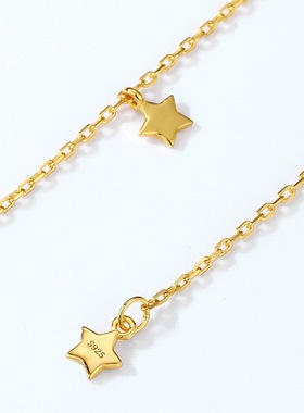 合成欧泊星月S925银渡18K金PT950铂金项链简约时尚月亮女神项链