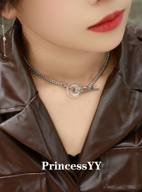 PrincessYY原创设计感小众玉石项链轻奢高级日常百搭甜酷风配饰潮