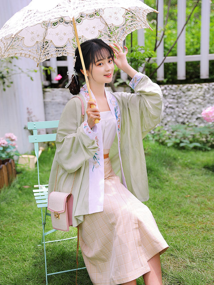 宋制汉服三件套原创日常薄款裙白菜 陌若汉服