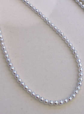 小米粒珍珠项链短圆基本无暇重点是强光3.5-4mm黄金点位