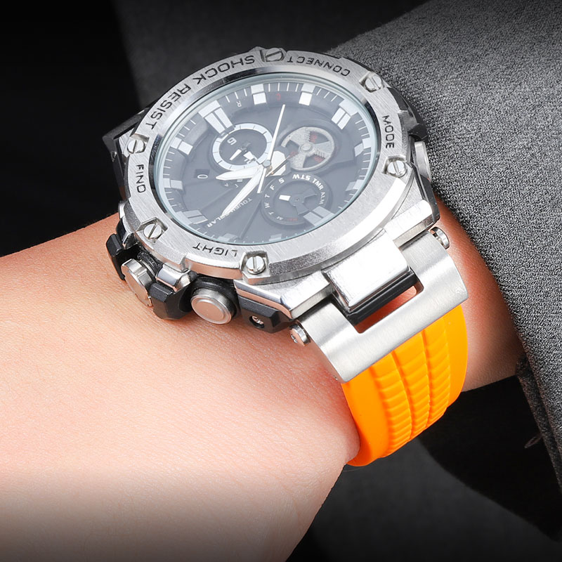 适配GST-B100/410/W100/S110/W300/210卡西欧改装表链硅胶手表带 - 图0