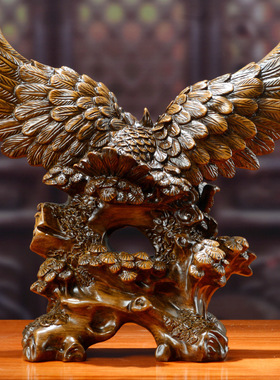 大展宏图老鹰摆件办公室桌面装饰品树脂工艺品家居客厅电视柜玄关