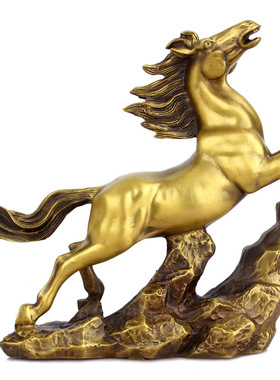 铜奔马擦黑色奔马摆件铜马到成功家居摆件开业礼品