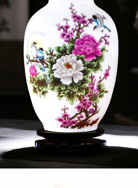景德镇陶瓷器小花瓶家居装饰客厅摆件婚庆插花瓷瓶台面工艺品摆设