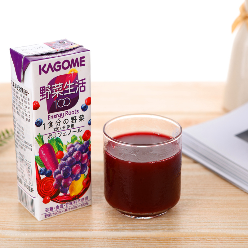 日本可果美kagome纯水果蔬菜汁野菜生活100儿童饮料混合果汁绿色-图2