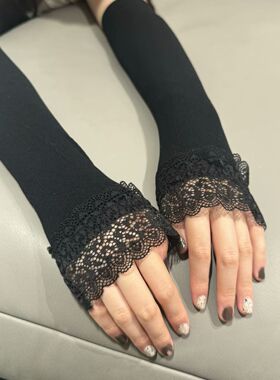 蕾丝甜美开车遮阳袖套夏季百搭优雅气质配饰女款时尚手套