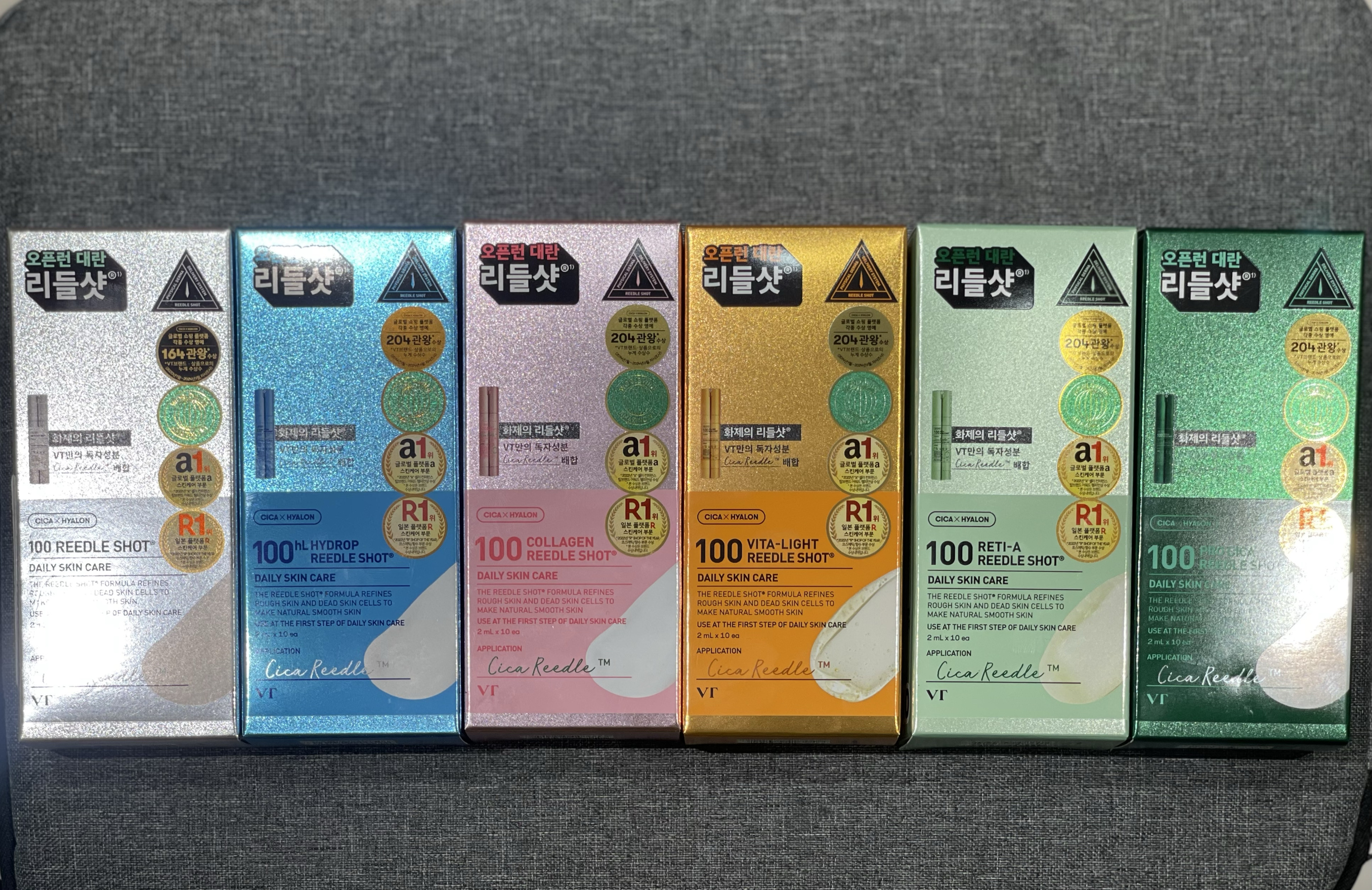 韩国VT薇蒂积雪草补水收缩毛孔不刺激微针精华混装2ml便携装100针 - 图0