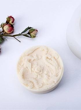 硅胶模具石膏圆形浮雕香薰工艺品