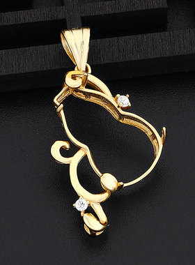 DIY小葫芦白金色蜜蜡吊坠空托