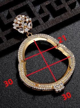 女士S925纯银满钻豪华佛公吊坠托