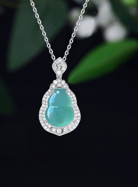 女士S925纯银危料葫芦吊坠空托