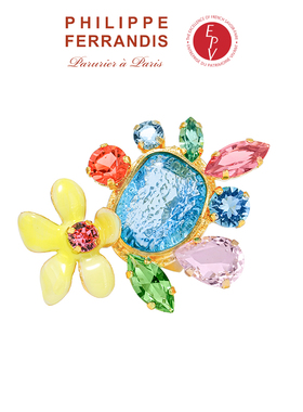 【法国进口】PF菲昂迪斯莫奈花园系列戒指女小众设计时尚轻奢