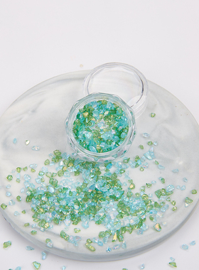 爆款天然水晶碎石diy手工自制美甲亮片饰品套装美甲碎石diy流麻