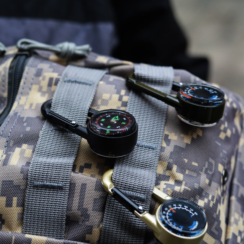 Jiage carabiner compass + thermometer metal case