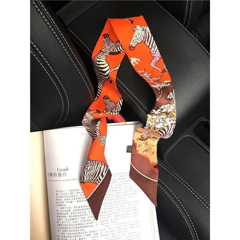 LV&GEDETE 保护手柄丝巾飘带缠绕把手丝带绑包桑蚕丝领巾挂件车挂 - 图0